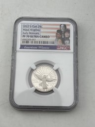 2022 S PF 70 Maya Angelou Quarter Ultra Cameo