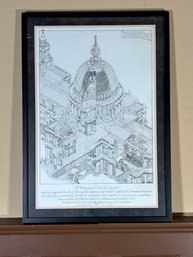 Framed Isometric Projection Of St. Pauls Cathedral Dome