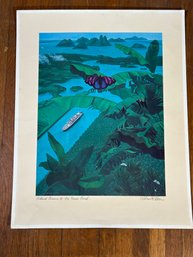 Pencil Signed 1982 Travel Poster By Wilson McLean For Holland America Line Cruises