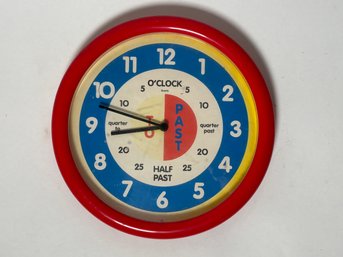 Colorful Educational Kids Clock Circa 1990s