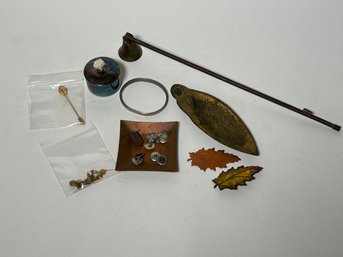 Assorted Brass/Metal Trinkets, Buttons, Pins, Etc.
