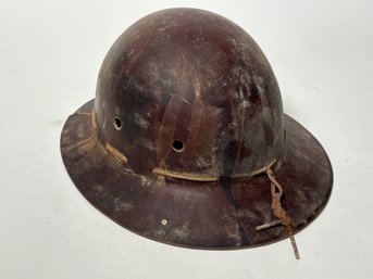 Brown Full-brim Hard Hat Circa 1940-50s