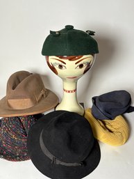 Six Vintage Hats & Headwear (D)