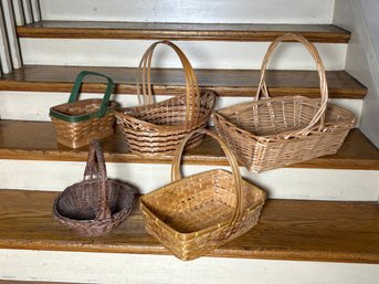 Five Vintage Woven Baskets (A)