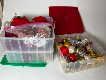 Assorted Christmas Decor & Storage Bins (B)