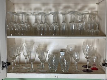 Assorted Crystal And Glass Wine/Champagne Glasses