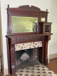 Impressive Late-19th-century Victorian Wood Fireplace Mantel