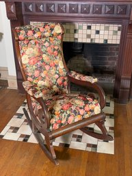 Antique Victorian Upholstered Rocking Chair - AS IS