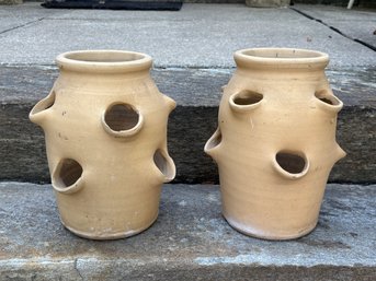 Pair Of Strawberry Pots (Unused)