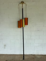 MCM Tension Pole Lamp W. Fiberglass Box Shades