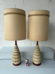 MCM Pair Of Ceramic Table Lamps, Quartite Creative Corp.