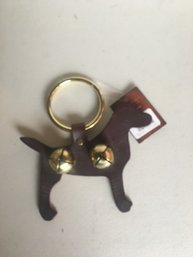 B Sarah Weaver Leather Dog Fob With Sleigh Bella