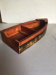 E3 - Wooden Boat What Not Shelf Etc 16 Inches Tall