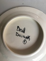 C-12 Hand Made Lions Plate Ceramic 11 Inches Droll Designs