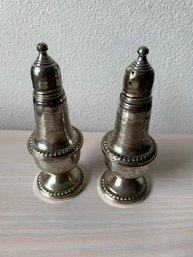 (D5)   Vintage Empire Sterling Weighted Salt And Pepper Shakers