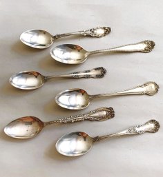 (D9)   Vintage 6 Decorative Sterling Silver Spoons