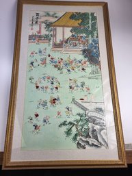 42' X 26' Chinese Painting Kids At School Cloth Joy