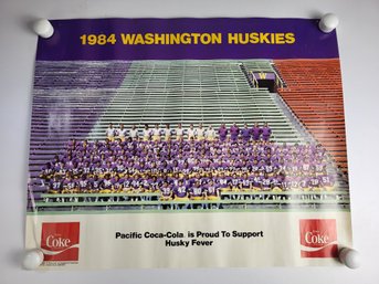#8 Vintage 1984 UW Washington Huskies Football Team Photo Poster 22' 17' Inches