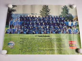 #9 Vintage 1977 Seattle Seahawks NFL Football Team Photo Poster 20' X 14' Inches