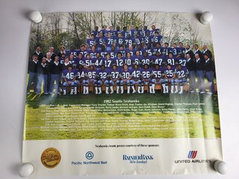 #10 Vintage 1982 Seattle Seahawks NFL Football Team Photo Poster 20' X 17' Inches