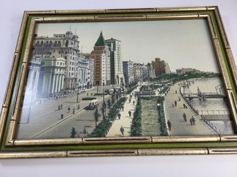 #3 Hong Zhiou Beijing Silk Brocade 17' X 12' Inches Chinese Waterfront City