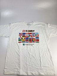 E - Wilson Davis Cup Mens Cotton Tennis Tee Shirt Double Core T-shirt XL