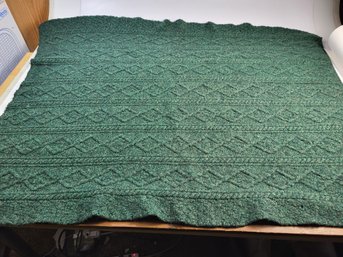 F - 51' X 42' Inches Pure New Wool Blanket Throw Dark Green