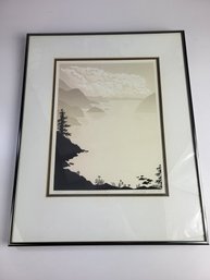 Summer Clouds At Doe Bay Print 1984 Spaulding 20' X 16' Inches Metal Frame Glass Front