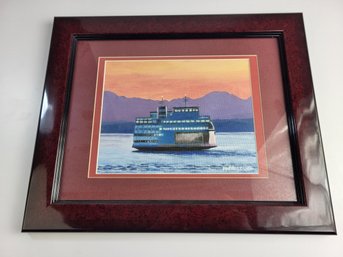 McCollough Puget Sound Ferry Canvas Painting 16' X 14' Inches