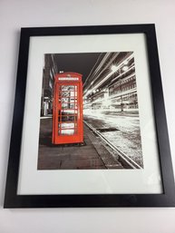 British Telephone Print 15' X 12' Red / Black & White Background