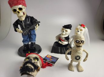 Halloween Decorations Battery Operated Moving Skulls Guitar Married Walking Skulls Talking