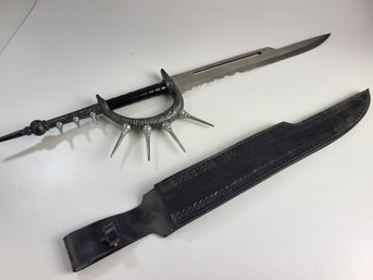 Pakistan Giant Dagger Knife Sword Barbed Grip Handle With Sheath 34' Inches Long
