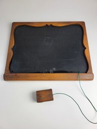Vintage Wood Frame Chalkboard With Attached Eraser 18' X 15' Inches