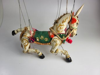 Vintage Mexican Marionette Horse Painted Wood