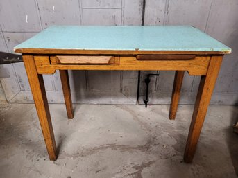 Vintage Antique Oak Childrens School Desk