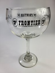 O - Vintage Frontier Hotel Las Vegas Giant Champagne Drinking Glass Margaritas Thick Glass