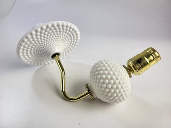 O - Wall Sconce Hobnail Design Milk Glass