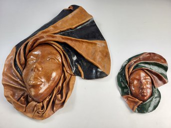 P - North African Leather Wall Hanging Face Masks