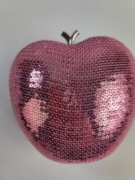 P - Pink Apple Shaped Clutch Purse Magnetic Closure Brand New