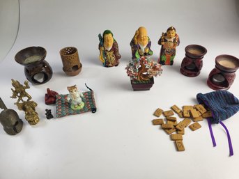 Q - Box Lot Ceramic Emperors Oil Diffusers Wood Tiles Bronze Figures Royal Albert England Tom Kitten Beatrix P