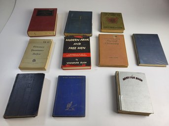 X - Vintage Book Lot ROTC Manual Aerospace Manual Modern Physics Chemistry Boy Scouts Etc See Pics ....