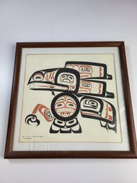 13' X 13'  'tlingit Raven' Tribal Art Print Signed By Artist