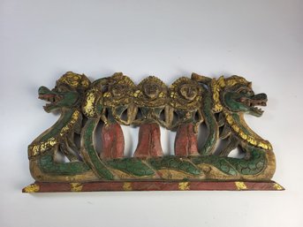 18' Tribal Thai Wood Painted Art Piece