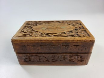 I 2 - Antique Wooden Jewelry Box Made In India
