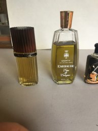 F - Cologne Vintage Lot Of 3 Coty Emeraude Nefertity Etc