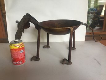 B2 - Metal Dog Dish ? Bowl Twisted Metal Art