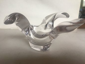 B - Glass Bird Dish Crystal Stroke