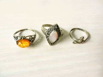 (E17) Vintage 3 Sterling Silver Rings