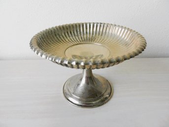 (B8)   Gorham Sterling Silver Scallop Shell Pedestal Bowl  Cement Leaded
