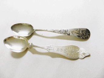 (D15)   Vintage 2 Sterling Silver Spoons  One Duhme